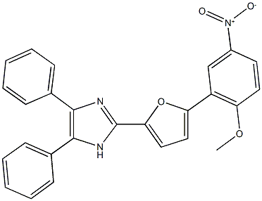 2-(5-{5-nitro-2-methoxyphenyl}-2-furyl)-4,5-diphenyl-1H-imidazole Struktur