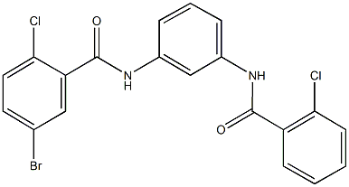 5-bromo-2-chloro-N-{3-[(2-chlorobenzoyl)amino]phenyl}benzamide Struktur