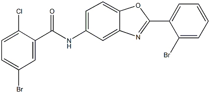 5-bromo-N-[2-(2-bromophenyl)-1,3-benzoxazol-5-yl]-2-chlorobenzamide Struktur