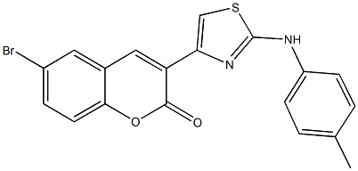 6-bromo-3-[2-(4-toluidino)-1,3-thiazol-4-yl]-2H-chromen-2-one Struktur