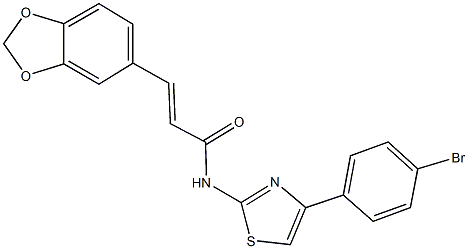 3-(1,3-benzodioxol-5-yl)-N-[4-(4-bromophenyl)-1,3-thiazol-2-yl]acrylamide Struktur