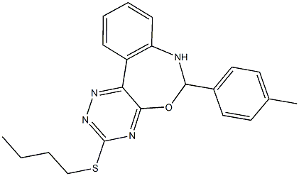 3-(butylsulfanyl)-6-(4-methylphenyl)-6,7-dihydro[1,2,4]triazino[5,6-d][3,1]benzoxazepine Struktur