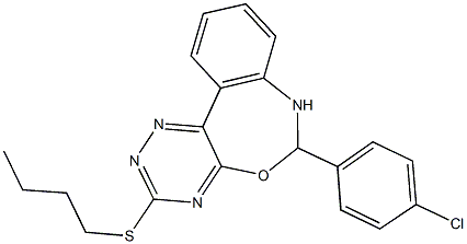 3-(butylsulfanyl)-6-(4-chlorophenyl)-6,7-dihydro[1,2,4]triazino[5,6-d][3,1]benzoxazepine Struktur