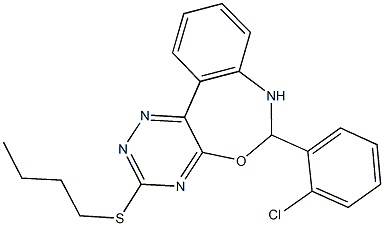 3-(butylsulfanyl)-6-(2-chlorophenyl)-6,7-dihydro[1,2,4]triazino[5,6-d][3,1]benzoxazepine Struktur