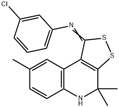 N-(3-chlorophenyl)-N-(4,4,8-trimethyl-4,5-dihydro-1H-[1,2]dithiolo[3,4-c]quinolin-1-ylidene)amine Struktur