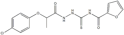 N-({2-[2-(4-chlorophenoxy)propanoyl]hydrazino}carbothioyl)-2-furamide Struktur