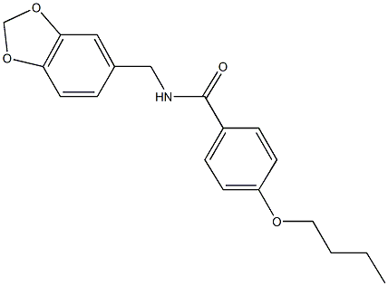 N-(1,3-benzodioxol-5-ylmethyl)-4-butoxybenzamide Struktur