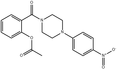 2-[(4-{4-nitrophenyl}-1-piperazinyl)carbonyl]phenyl acetate Struktur