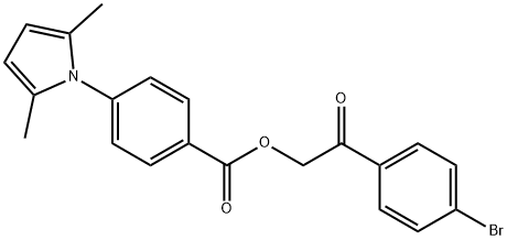 2-(4-bromophenyl)-2-oxoethyl 4-(2,5-dimethyl-1H-pyrrol-1-yl)benzoate Struktur