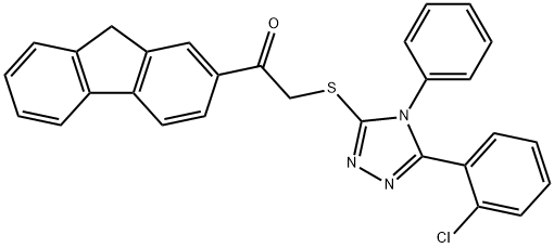 2-{[5-(2-chlorophenyl)-4-phenyl-4H-1,2,4-triazol-3-yl]sulfanyl}-1-(9H-fluoren-2-yl)ethanone Struktur