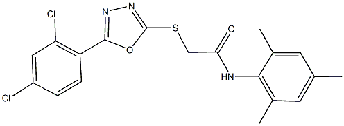 2-{[5-(2,4-dichlorophenyl)-1,3,4-oxadiazol-2-yl]sulfanyl}-N-mesitylacetamide Struktur