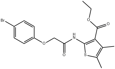 ethyl 2-{[(4-bromophenoxy)acetyl]amino}-4,5-dimethyl-3-thiophenecarboxylate Struktur