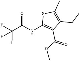 methyl 4-ethyl-5-methyl-2-[(trifluoroacetyl)amino]-3-thiophenecarboxylate Struktur