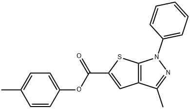 4-methylphenyl 3-methyl-1-phenyl-1H-thieno[2,3-c]pyrazole-5-carboxylate Struktur