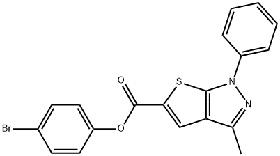 4-bromophenyl 3-methyl-1-phenyl-1H-thieno[2,3-c]pyrazole-5-carboxylate Struktur