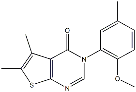 3-(2-methoxy-5-methylphenyl)-5,6-dimethylthieno[2,3-d]pyrimidin-4(3H)-one Struktur