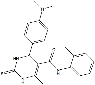 4-[4-(dimethylamino)phenyl]-6-methyl-N-(2-methylphenyl)-2-thioxo-1,2,3,4-tetrahydro-5-pyrimidinecarboxamide Struktur