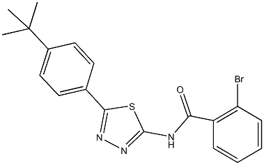 2-bromo-N-[5-(4-tert-butylphenyl)-1,3,4-thiadiazol-2-yl]benzamide Struktur