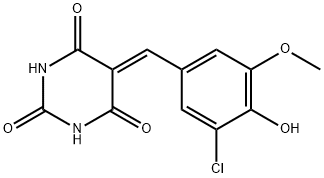 5-(3-chloro-4-hydroxy-5-methoxybenzylidene)-2,4,6(1H,3H,5H)-pyrimidinetrione Struktur