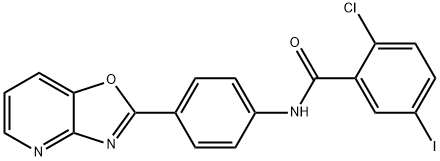 2-chloro-5-iodo-N-(4-[1,3]oxazolo[4,5-b]pyridin-2-ylphenyl)benzamide Struktur