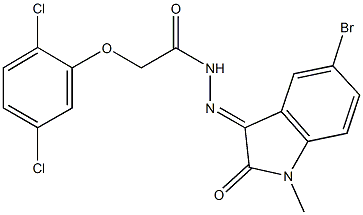 N'-(5-bromo-1-methyl-2-oxo-1,2-dihydro-3H-indol-3-ylidene)-2-(2,5-dichlorophenoxy)acetohydrazide Struktur