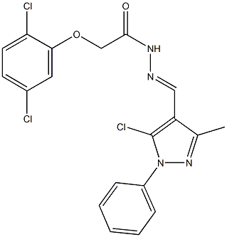 N'-[(5-chloro-3-methyl-1-phenyl-1H-pyrazol-4-yl)methylene]-2-(2,5-dichlorophenoxy)acetohydrazide Struktur