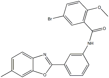 5-bromo-2-methoxy-N-[3-(6-methyl-1,3-benzoxazol-2-yl)phenyl]benzamide Struktur