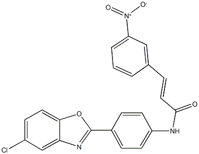 N-[4-(5-chloro-1,3-benzoxazol-2-yl)phenyl]-3-{3-nitrophenyl}acrylamide Struktur