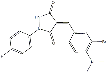 4-[3-bromo-4-(dimethylamino)benzylidene]-1-(4-fluorophenyl)-3,5-pyrazolidinedione Struktur