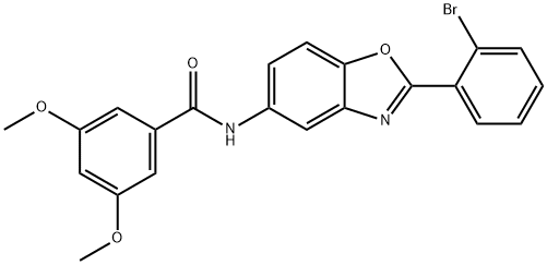 N-[2-(2-bromophenyl)-1,3-benzoxazol-5-yl]-3,5-dimethoxybenzamide Struktur