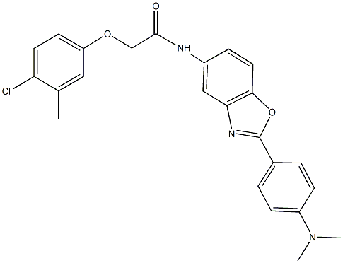 2-(4-chloro-3-methylphenoxy)-N-{2-[4-(dimethylamino)phenyl]-1,3-benzoxazol-5-yl}acetamide Struktur