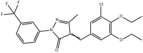 4-(3-chloro-4,5-diethoxybenzylidene)-5-methyl-2-[3-(trifluoromethyl)phenyl]-2,4-dihydro-3H-pyrazol-3-one Struktur