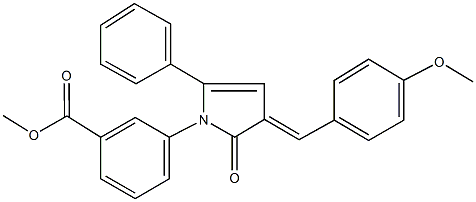 methyl 3-[3-(4-methoxybenzylidene)-2-oxo-5-phenyl-2,3-dihydro-1H-pyrrol-1-yl]benzoate Struktur