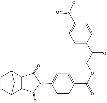 2-{4-nitrophenyl}-2-oxoethyl 4-(3,5-dioxo-4-azatricyclo[5.2.1.0~2,6~]dec-4-yl)benzoate Struktur