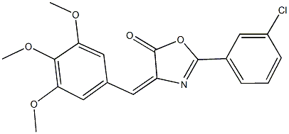 2-(3-chlorophenyl)-4-(3,4,5-trimethoxybenzylidene)-1,3-oxazol-5(4H)-one Struktur