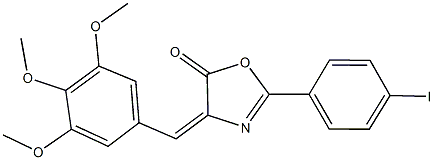 2-(4-iodophenyl)-4-(3,4,5-trimethoxybenzylidene)-1,3-oxazol-5(4H)-one Struktur