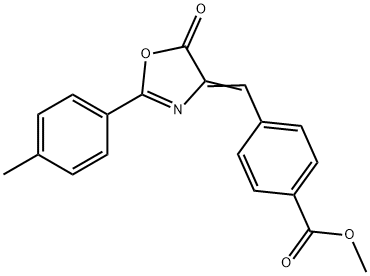 methyl 4-[(2-(4-methylphenyl)-5-oxo-1,3-oxazol-4(5H)-ylidene)methyl]benzoate Struktur