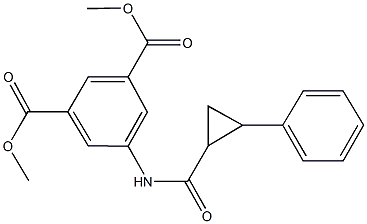 dimethyl 5-{[(2-phenylcyclopropyl)carbonyl]amino}isophthalate Struktur