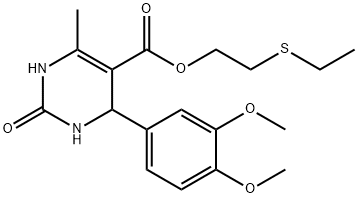 2-(ethylsulfanyl)ethyl 4-(3,4-dimethoxyphenyl)-6-methyl-2-oxo-1,2,3,4-tetrahydro-5-pyrimidinecarboxylate Struktur