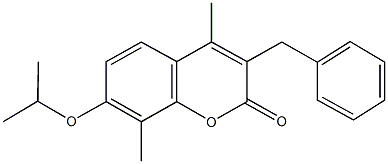 3-benzyl-7-isopropoxy-4,8-dimethyl-2H-chromen-2-one Struktur