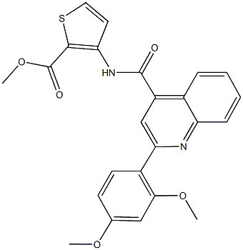 methyl 3-({[2-(2,4-dimethoxyphenyl)-4-quinolinyl]carbonyl}amino)-2-thiophenecarboxylate Struktur