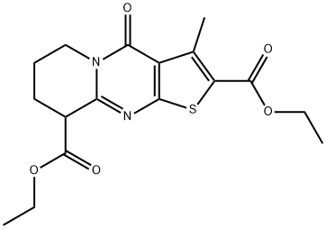 diethyl 3-methyl-4-oxo-6,7,8,9-tetrahydro-4H-pyrido[1,2-a]thieno[2,3-d]pyrimidine-2,9-dicarboxylate Struktur