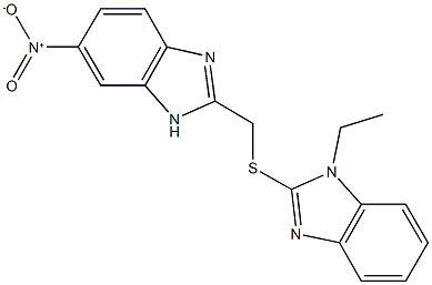 1-ethyl-2-[({6-nitro-1H-benzimidazol-2-yl}methyl)sulfanyl]-1H-benzimidazole Struktur