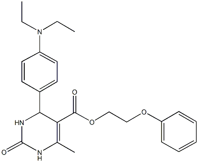 2-phenoxyethyl 4-[4-(diethylamino)phenyl]-6-methyl-2-oxo-1,2,3,4-tetrahydro-5-pyrimidinecarboxylate Struktur