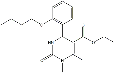 ethyl 4-(2-butoxyphenyl)-1,6-dimethyl-2-oxo-1,2,3,4-tetrahydropyrimidine-5-carboxylate Struktur