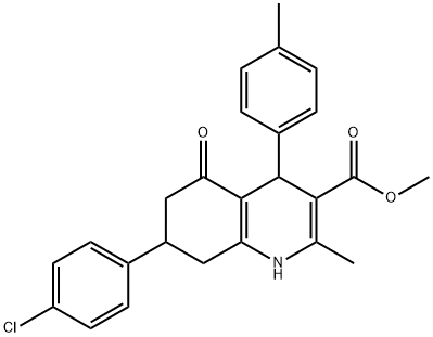 methyl 7-(4-chlorophenyl)-2-methyl-4-(4-methylphenyl)-5-oxo-1,4,5,6,7,8-hexahydro-3-quinolinecarboxylate Struktur