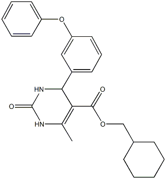 cyclohexylmethyl 6-methyl-2-oxo-4-(3-phenoxyphenyl)-1,2,3,4-tetrahydro-5-pyrimidinecarboxylate Struktur