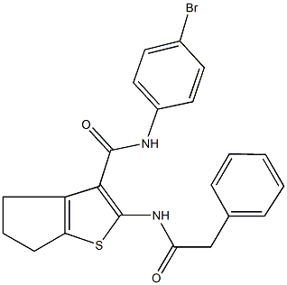 N-(4-bromophenyl)-2-[(phenylacetyl)amino]-5,6-dihydro-4H-cyclopenta[b]thiophene-3-carboxamide Struktur