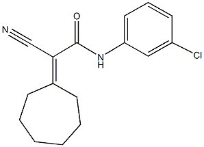 N-(3-chlorophenyl)-2-cyano-2-cycloheptylideneacetamide Struktur