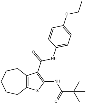 2-[(2,2-dimethylpropanoyl)amino]-N-(4-ethoxyphenyl)-5,6,7,8-tetrahydro-4H-cyclohepta[b]thiophene-3-carboxamide Struktur